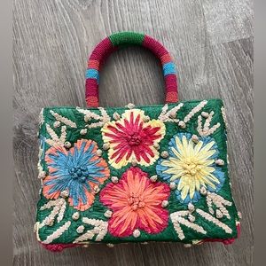 COPY - Anthropologie Floral Raffia Handbag - Brand New!